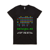 "Stop the bytes" space invaders - Women's Maple Tee